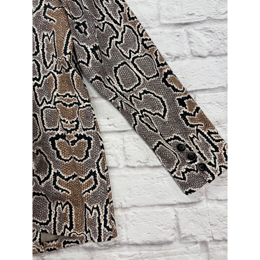 Cabi Snake Print Blazer Women 12 Brown Excellent Double Breasted Animal Print - Picture 8 of 9